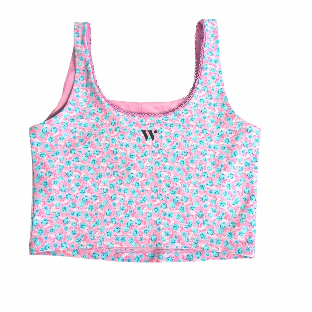Wear It to Heart Thalia Ric Rac Tank in Shabby Chic Ditsy Pink Size S - Picture 4 of 8